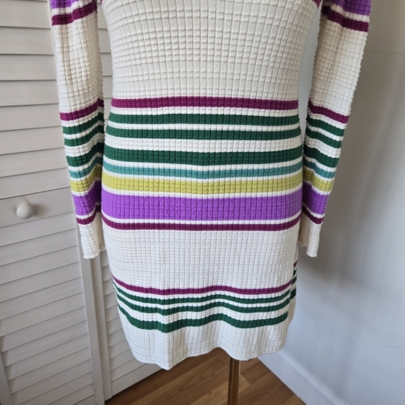 Free People Gidget Sweater Mini Dress Women's L Preppy‎ Coastal Nautical - Picture 5 of 12